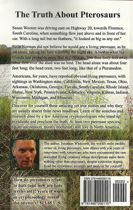 Back cover of "Live Pterosaurs in America" - third edition