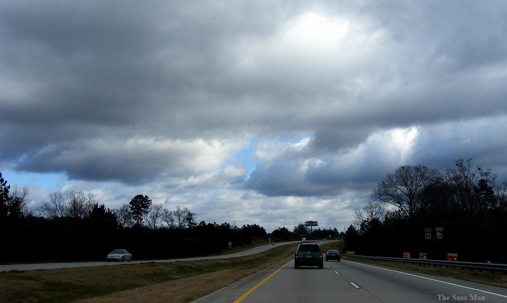 highway near Winder, Georgia cloudy sky near Winder, Georgia
